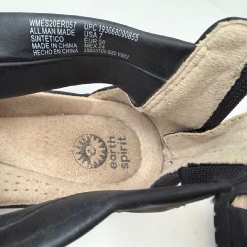 Earth Spirit Black Crisscross Zip-Back Sandals - Picture 6 of 7